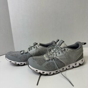 On Running Gray and White Sneakers